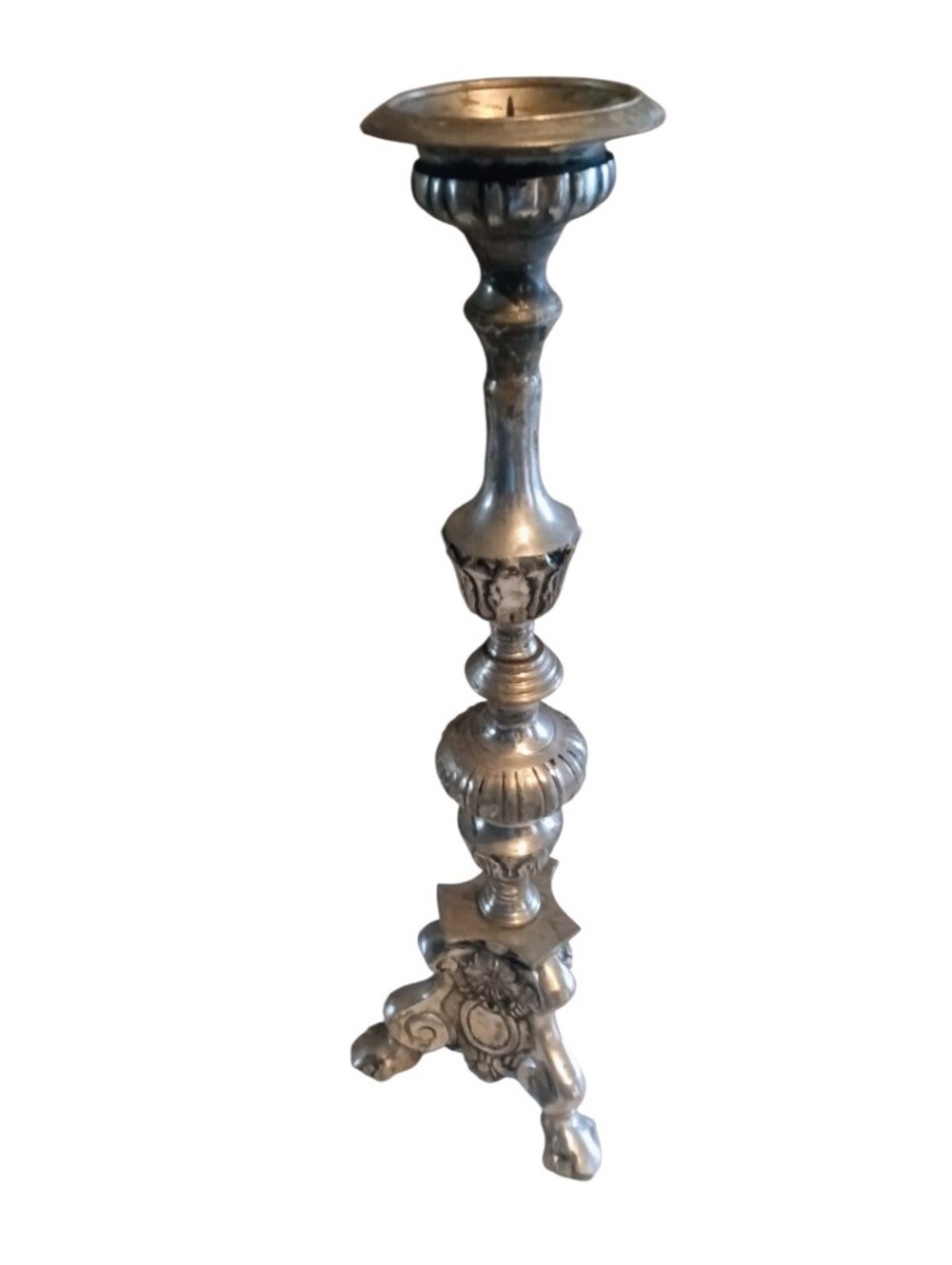 VTG Italian Made Ornate Silver Candlestick Holder Stand